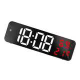 Mirror Large Digital LED Clock Home Electronic Alarm Clock Large Screen Plug in Clock Wall Mounted White and Red