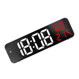 Mirror Large Digital LED Clock Home Electronic Alarm Clock Large Screen Plug in Clock Wall Mounted White and Red