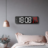 Mirror Large Digital LED Clock Home Electronic Alarm Clock Large Screen Plug in Clock Wall Mounted White and Red