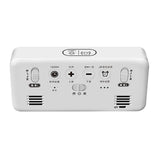 LED Alarm Electric Clock Multifunctional Exquisite Mirrored Surface Silent Bedside Clock for Home Bedroom Office Decor White
