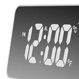 Projection Alarm Clock 360 Degree Flexible Adjust Creative LED Mirror Digital Clock with Temperature Display Power Off Memory White