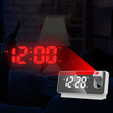Projection Alarm Clock 360 Degree Flexible Adjust Creative LED Mirror Digital Clock with Temperature Display Power Off Memory White