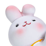 Cute Rabbit Cell Phone Stand Cartoon Resin Bunny Phone Holder Desk for Student Room Decoration Kicking - Close-Up Angle