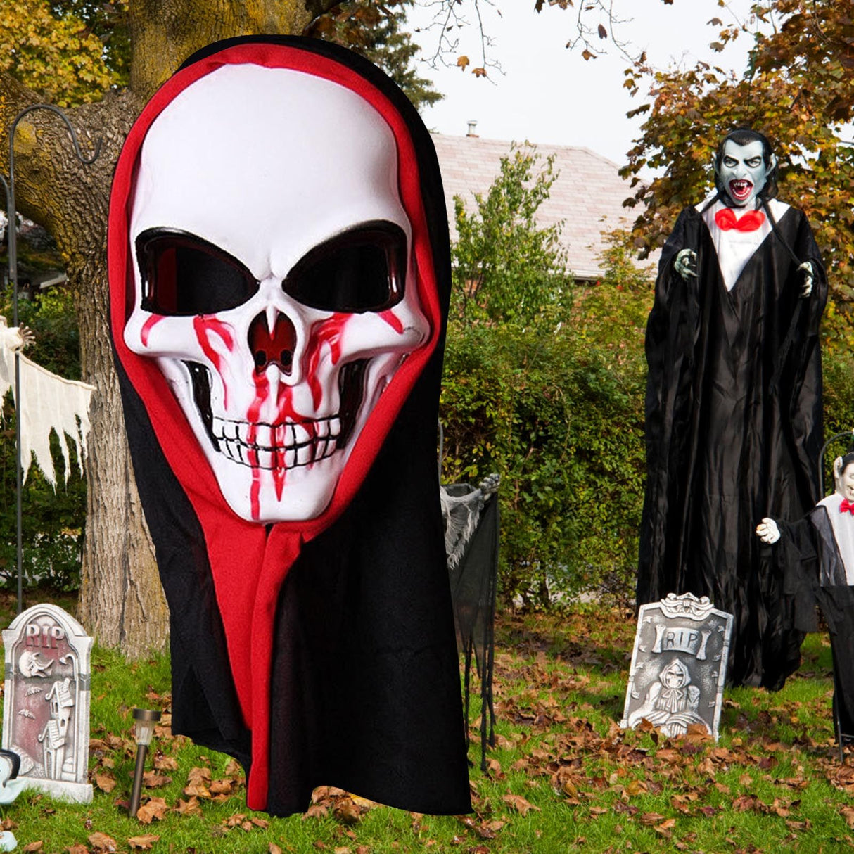 Skull Mask Skeleton Scary Ghost Death High Elastic Breathable Unisex Halloween Role Playing Props for Party Type 3