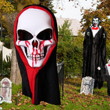 Skull Mask Skeleton Scary Ghost Death High Elastic Breathable Unisex Halloween Role Playing Props for Party Type 3 - Rear View