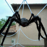 Giant Fake Spider Lifelike Halloween Posable Black Soft Hairy Fake Spiders Scary Decorations for Yard Home 90cm