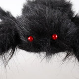 Giant Fake Spider Lifelike Halloween Posable Black Soft Hairy Fake Spiders Scary Decorations for Yard Home 125cm - Close-Up Angle