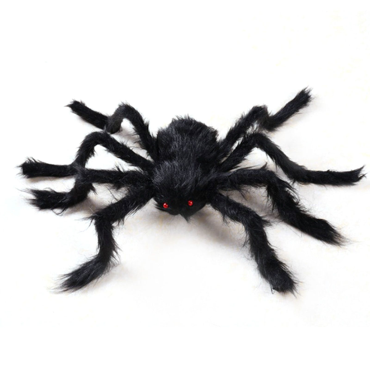 Giant Fake Spider Lifelike Halloween Posable Black Soft Hairy Fake Spiders Scary Decorations for Yard Home 200cm