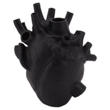 Heart Shaped Vase Decorative Modern Resin Exquisite Planter Pot for Home Office Bedroom Wedding Black