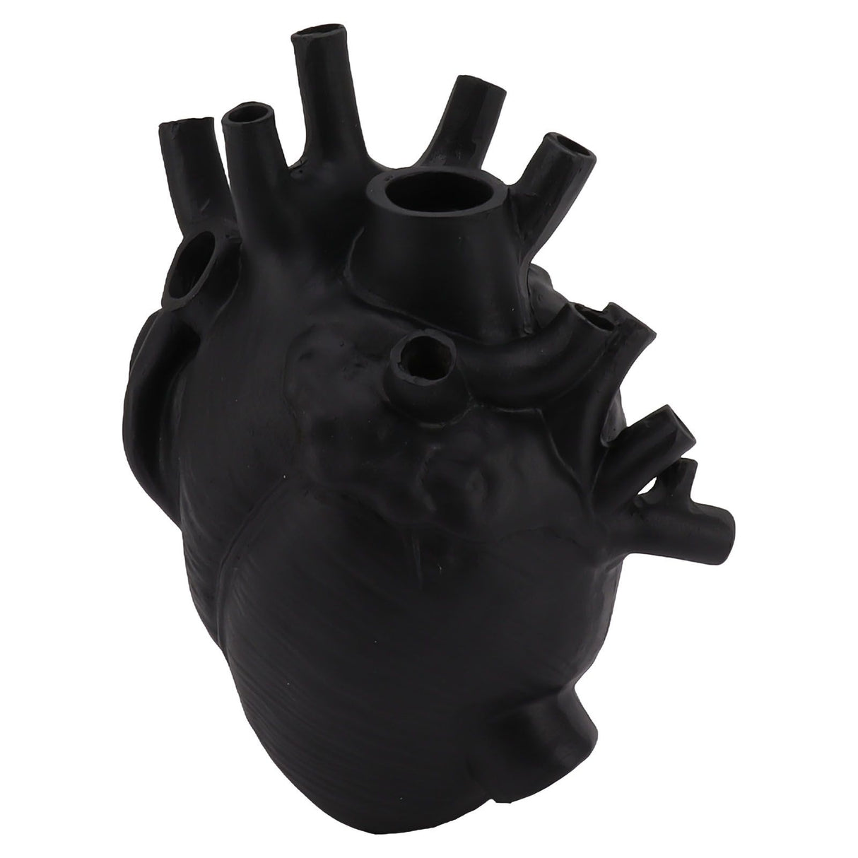 Heart Shaped Vase Decorative Modern Resin Exquisite Planter Pot for Home Office Bedroom Wedding Black