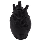 Heart Shaped Vase Decorative Modern Resin Exquisite Planter Pot for Home Office Bedroom Wedding Black