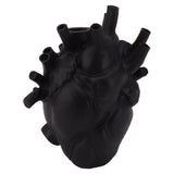 Heart Shaped Vase Decorative Modern Resin Exquisite Planter Pot for Home Office Bedroom Wedding Black