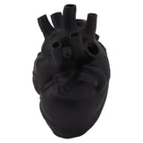 Heart Shaped Vase Decorative Modern Resin Exquisite Planter Pot for Home Office Bedroom Wedding Black - Rear View