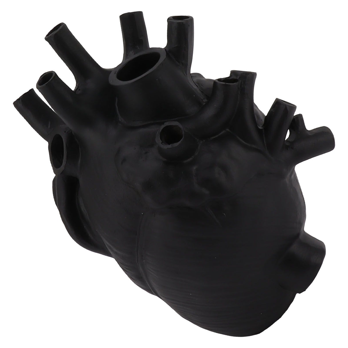 Heart Shaped Vase Decorative Modern Resin Exquisite Planter Pot for Home Office Bedroom Wedding Black