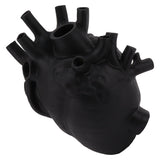 Heart Shaped Vase Decorative Modern Resin Exquisite Planter Pot for Home Office Bedroom Wedding Black