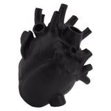 Heart Shaped Vase Decorative Modern Resin Exquisite Planter Pot for Home Office Bedroom Wedding Black - Extra Image
