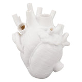 Heart Shaped Vase Decorative Modern Resin Exquisite Planter Pot for Home Office Bedroom Wedding White