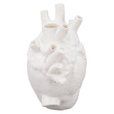 Heart Shaped Vase Decorative Modern Resin Exquisite Planter Pot for Home Office Bedroom Wedding White - Side View