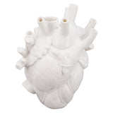 Heart Shaped Vase Decorative Modern Resin Exquisite Planter Pot for Home Office Bedroom Wedding White