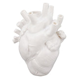 Heart Shaped Vase Decorative Modern Resin Exquisite Planter Pot for Home Office Bedroom Wedding White - 45-Degree Angle