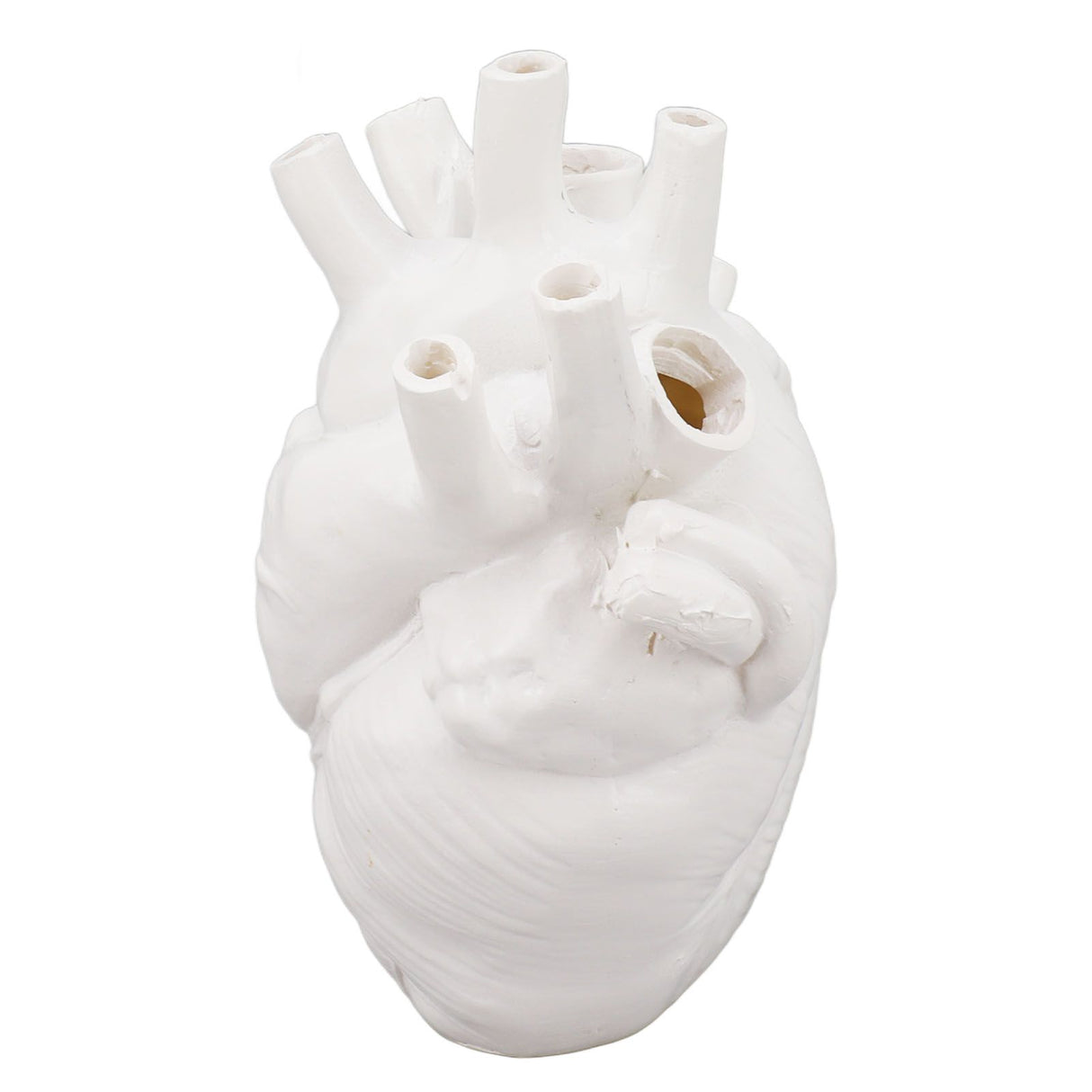 Heart Shaped Vase Decorative Modern Resin Exquisite Planter Pot for Home Office Bedroom Wedding White