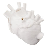 Heart Shaped Vase Decorative Modern Resin Exquisite Planter Pot for Home Office Bedroom Wedding White - Extra Image