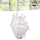 Heart Shaped Vase Decorative Modern Resin Exquisite Planter Pot for Home Office Bedroom Wedding White