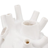 Heart Shaped Vase Decorative Modern Resin Exquisite Planter Pot for Home Office Bedroom Wedding White