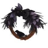 Halloween Wreath Bowknot Crow Garland Decoration Home Door Hallway Hanging Wreath - Extra Image