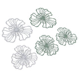 5PCS Metal Flower Wall Decor Iron Wall Art White Green 2 Layer Hollow Hanging Decor for Wall Living Room Office - Extra Image