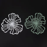 5PCS Metal Flower Wall Decor Iron Wall Art White Green 2 Layer Hollow Hanging Decor for Wall Living Room Office
