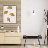 Ginkgo Biloba Hanging Decorations DIY Elegant Modern Fadeless Iron Metal Ginkgo Biloba Wall Art for Living Room Bedroom Dining Room Porch - Extra Image