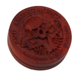 Magnetic Push Slider Stress Relief Handmade Rosewood Crafted Rotating Fidget Toys for ADHD Skull - Rear View