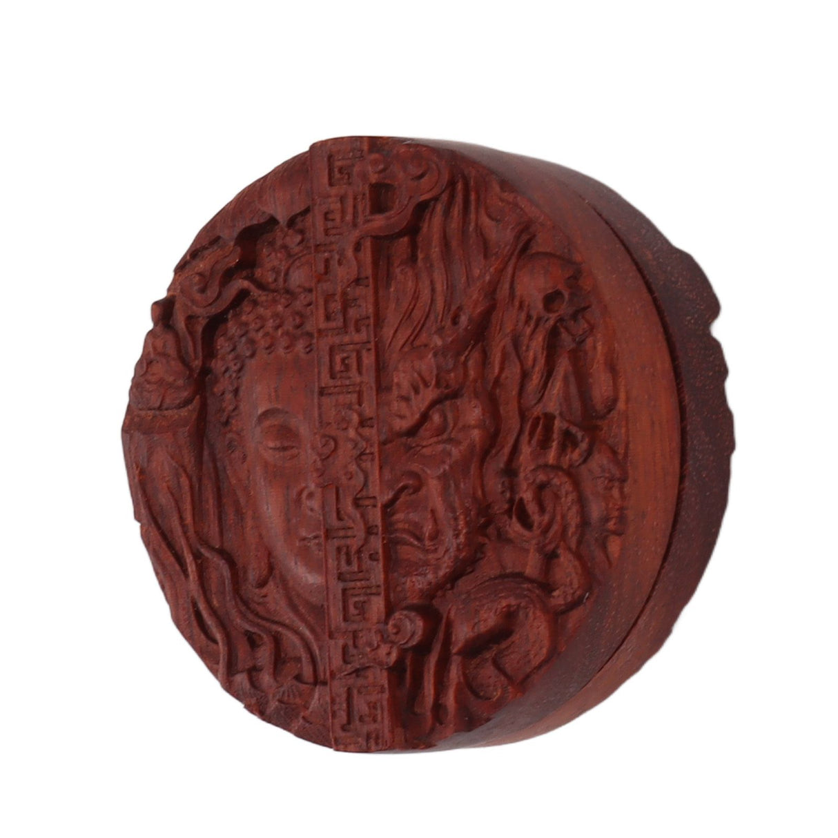 Magnetic Push Slider Stress Relief Handmade Rosewood Crafted Rotating Fidget Toys for ADHD Buddha