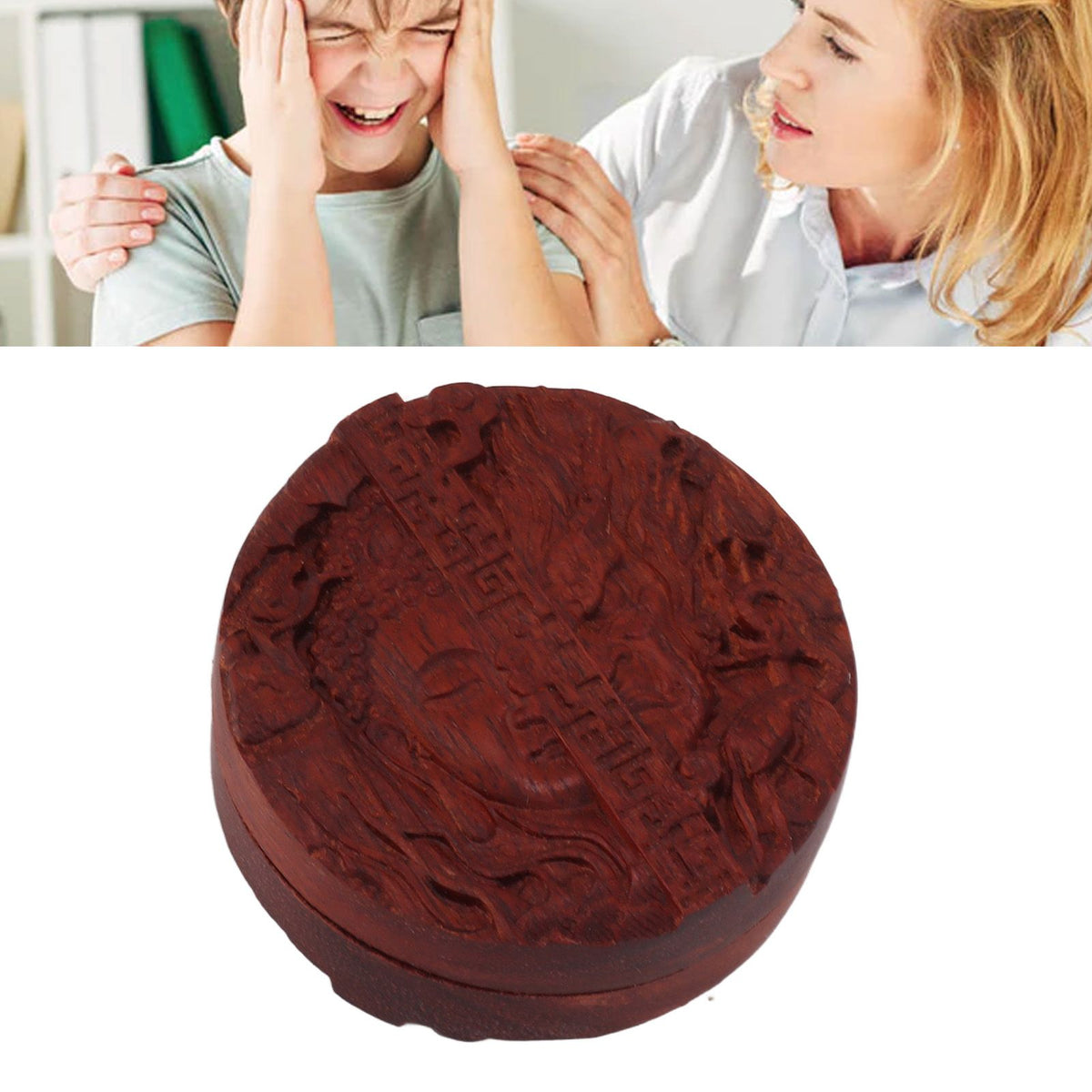Magnetic Push Slider Stress Relief Handmade Rosewood Crafted Rotating Fidget Toys for ADHD Buddha