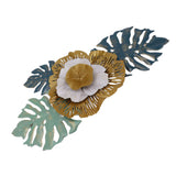 Iron Flower Wall Hanging Blue Modern Beautiful Metal Floral Wall Art Decor for Living Room Bedroom Dining Room - Top-Down View