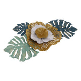 Iron Flower Wall Hanging Blue Modern Beautiful Metal Floral Wall Art Decor for Living Room Bedroom Dining Room
