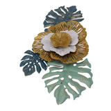 Iron Flower Wall Hanging Blue Modern Beautiful Metal Floral Wall Art Decor for Living Room Bedroom Dining Room - Extra Image