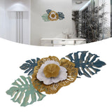 Iron Flower Wall Hanging Blue Modern Beautiful Metal Floral Wall Art Decor for Living Room Bedroom Dining Room
