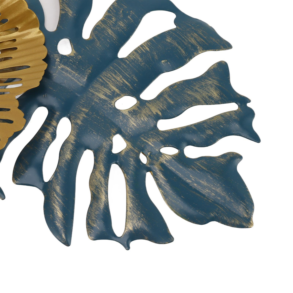 Iron Flower Wall Hanging Blue Modern Beautiful Metal Floral Wall Art Decor for Living Room Bedroom Dining Room