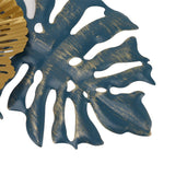 Iron Flower Wall Hanging Blue Modern Beautiful Metal Floral Wall Art Decor for Living Room Bedroom Dining Room