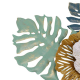 Iron Flower Wall Hanging Blue Modern Beautiful Metal Floral Wall Art Decor for Living Room Bedroom Dining Room - Extra Image