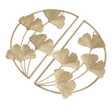 Golden Ginkgo Leaf Wall Hanging Decor Golden Iron Art Wall Sculpture Wall Decor for Living Room Office Study - Side View