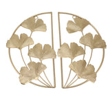 Golden Ginkgo Leaf Wall Hanging Decor Golden Iron Art Wall Sculpture Wall Decor for Living Room Office Study - Top-Down View