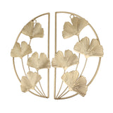Golden Ginkgo Leaf Wall Hanging Decor Golden Iron Art Wall Sculpture Wall Decor for Living Room Office Study - Extra Image