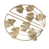 Golden Ginkgo Leaf Wall Hanging Decor Golden Iron Art Wall Sculpture Wall Decor for Living Room Office Study