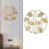 Golden Ginkgo Leaf Wall Hanging Decor Golden Iron Art Wall Sculpture Wall Decor for Living Room Office Study - Extra Image
