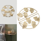 Golden Ginkgo Leaf Wall Hanging Decor Golden Iron Art Wall Sculpture Wall Decor for Living Room Office Study - Extra Image