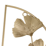 Golden Ginkgo Leaf Wall Hanging Decor Golden Iron Art Wall Sculpture Wall Decor for Living Room Office Study - Extra Image
