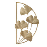 Golden Ginkgo Leaf Wall Hanging Decor Golden Iron Art Wall Sculpture Wall Decor for Living Room Office Study - Extra Image